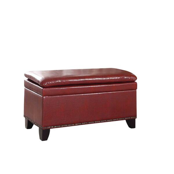red bedroom bench