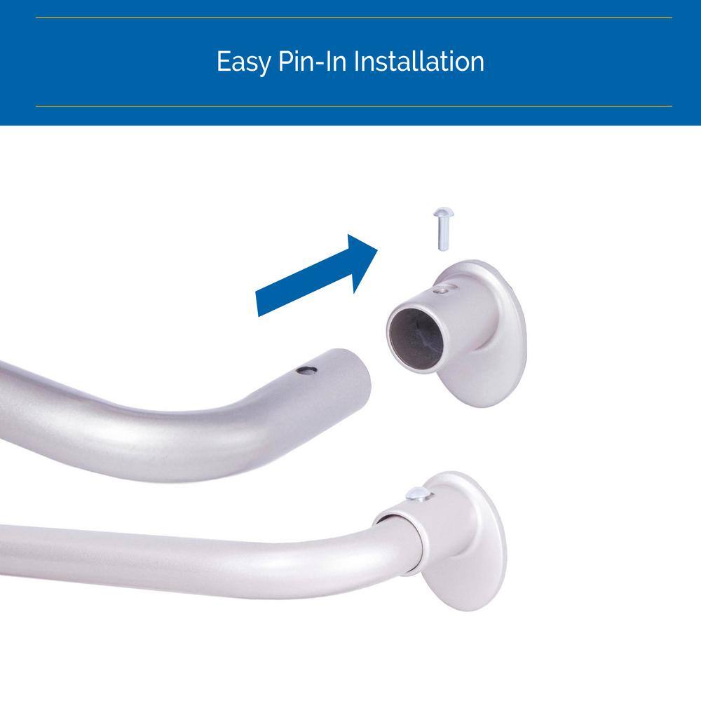 Sun Zero 48-86" Satin Silver Steel Blackout Curtain Rod