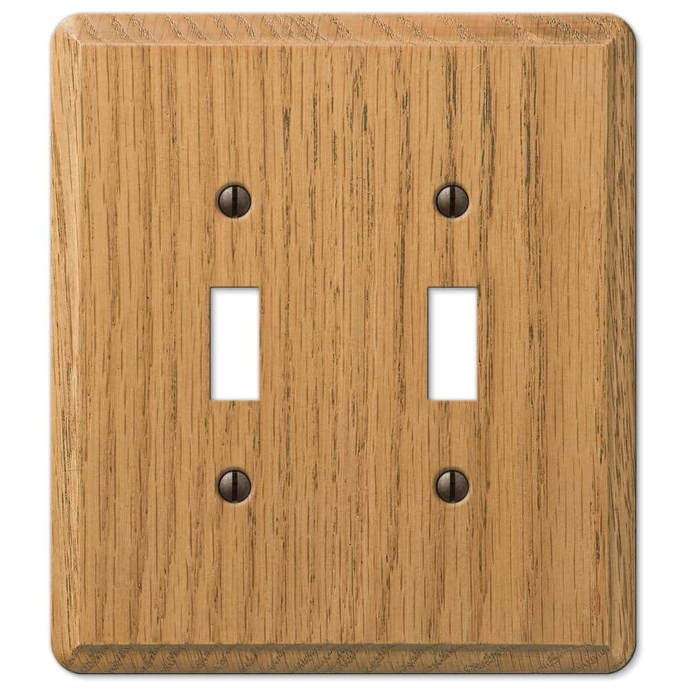 Contemporary 2 Gang Toggle Wood Wall Plate - Light Oak price history on PriceWatchPro