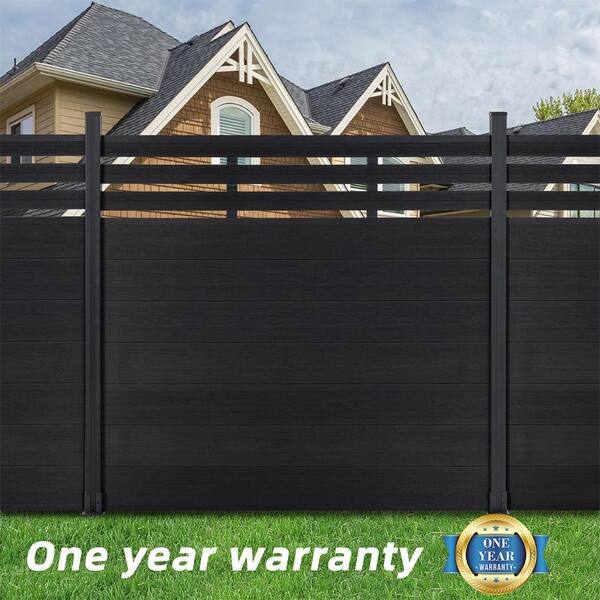 mondaria Outdoor 6 ft. H x 6 ft. W Black Composite Fence Panel (10-Pack) with 2-Columns Garden Fence Board