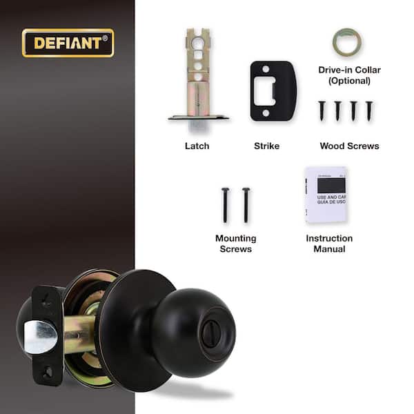 Defiant Saturn Aged Bronze Bed and Bath Door Knob 32T3X710B - The