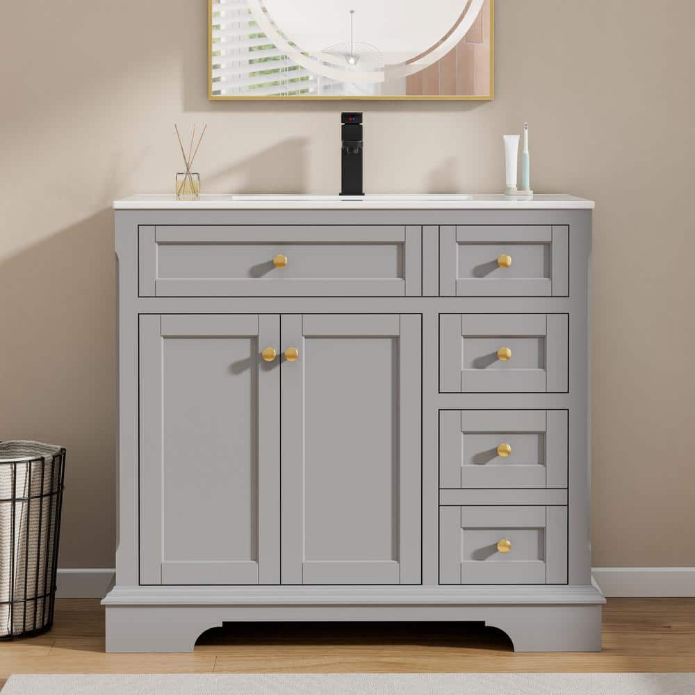 eclife 36 in. W x 18.7 in. D x 34 in. H 1-Sink Freestanding
