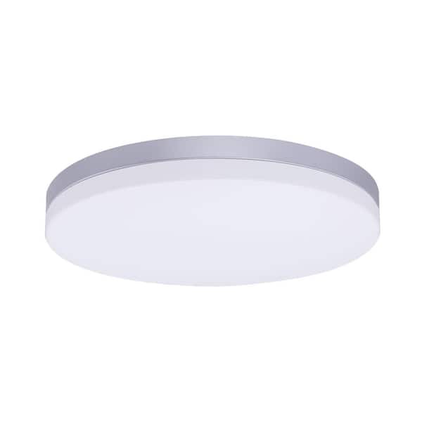 13 in. Low Profile Modern Silver 4000K Integrated LED Flush Mount Ceiling Light Fixture for Hallway Kitchen Bedroom