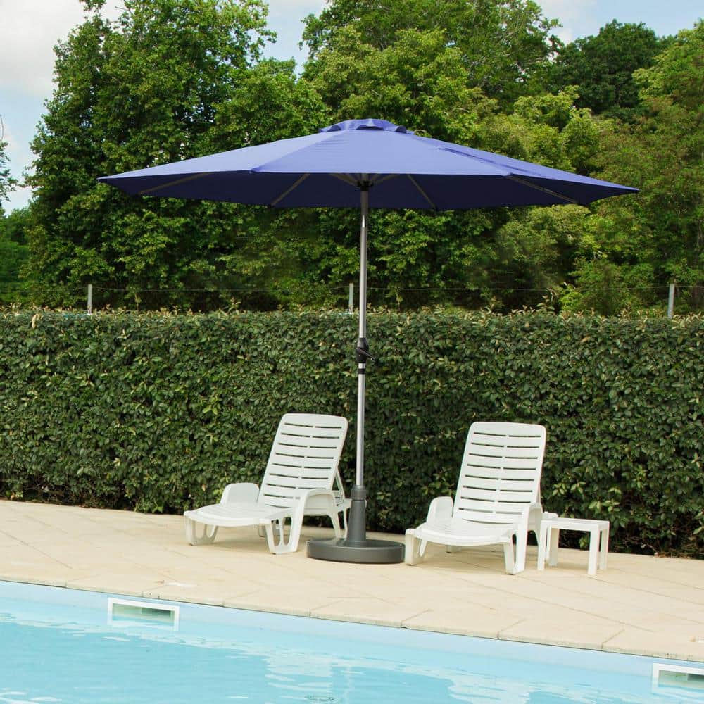 9 ft. Market Outdoor Patio Umbrella with Push Button Tilt and Crank, UV Pro