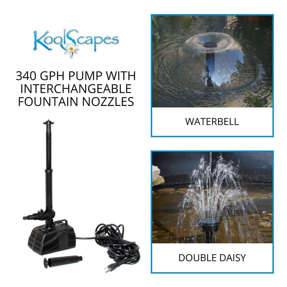 Black Deluxe Pond Kit with Solar Light and Pump
