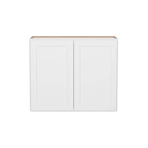 Easy-DIY 36-in W x 12-in D x 30-in H in Shaker White Ready to Assemble Wall Kitchen Cabinet 2 Doors-2 Shelves