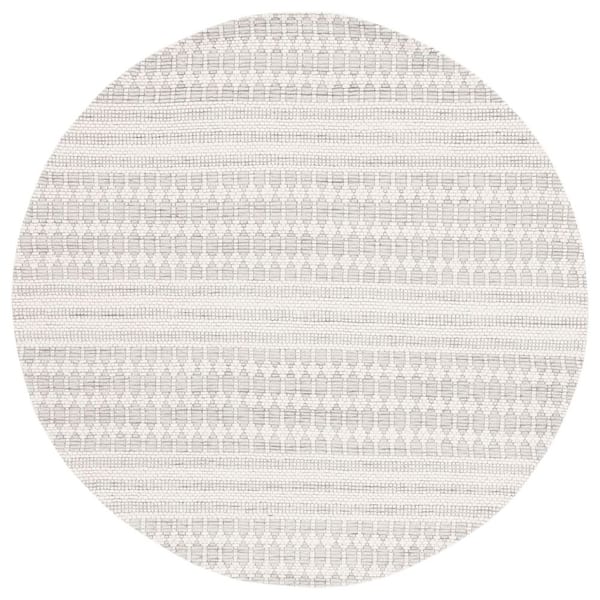 Marbella 6 ft. x 6 ft. Gray/Ivory Textured Round Rug