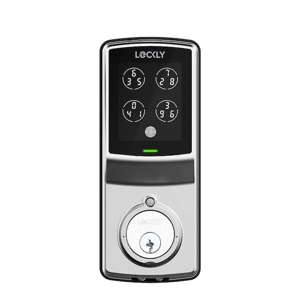 Lockly Model-S Satin Nickel Single-Cylinder Deadbolt Smart Lock with Hack-proof Touchsreen Keypad and Mobile App Control