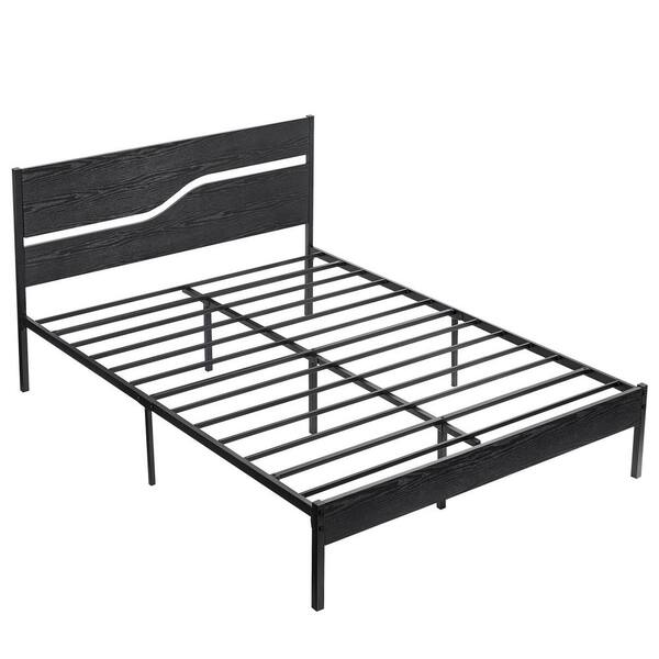 VECELO Platform Bed，Black Metal Bed Frame ，Queen Size