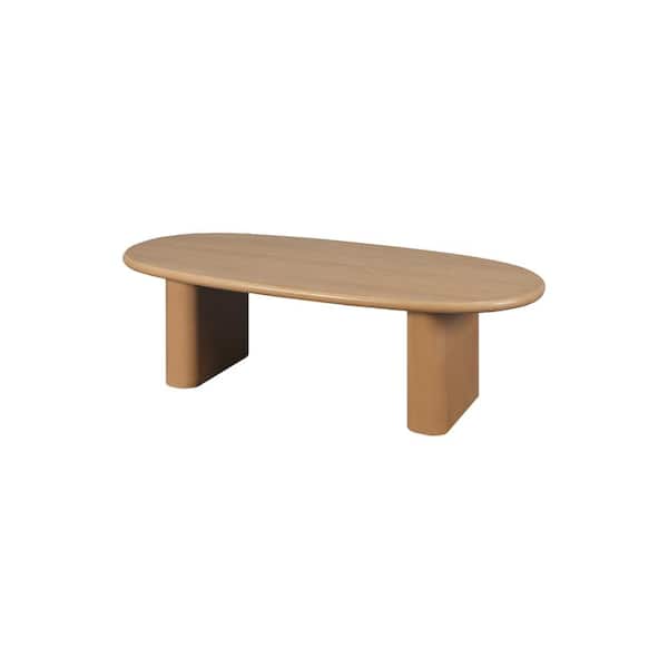 Sudzendf 51 in. Natural Wood Oval Coffee Table