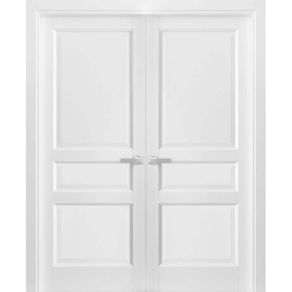 36 in. x 84 in. White Finished Universal/Reversible Frosted Glass Solid Wood Assembly Required Interior Door Kit price history on PriceWatchPro