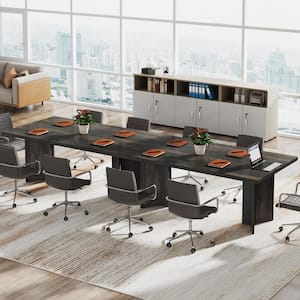 Capen 63 in. Rectangular Dark Gray Conference Desk Table 5 ft. Large Meeting Seminar Table with Heavy-Duty Base