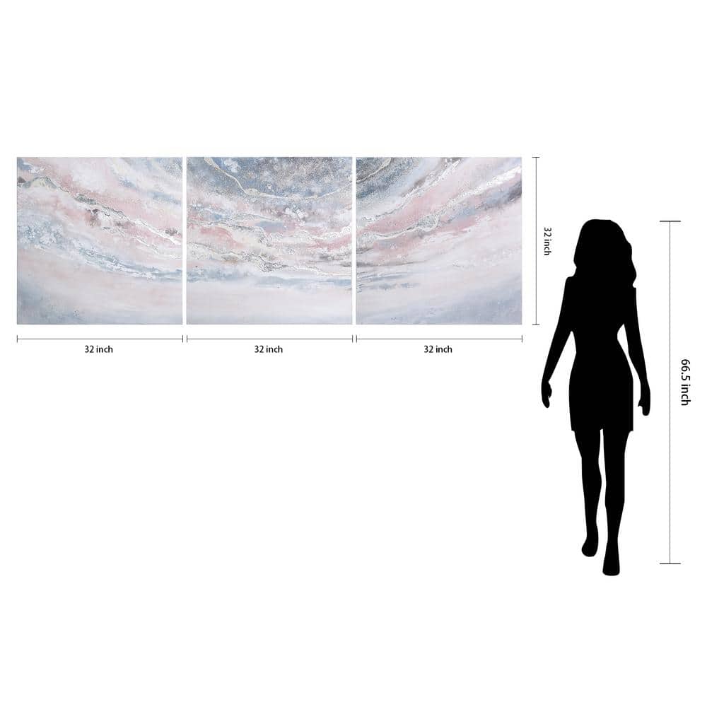 Heavens 1 Metallic Abstract Triptych Wall Art Set
