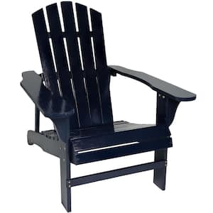 Coastal Bliss Navy Blue Wooden Adirondack Chair
