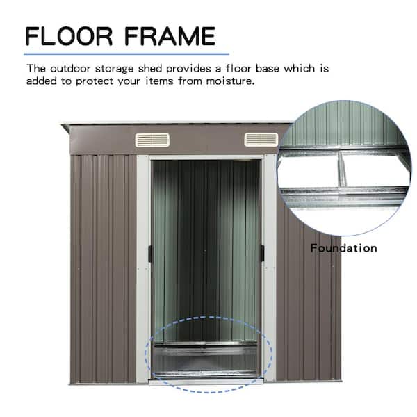 Sudzendf 6 ft. W x 4 ft. D Outdoor Metal Storage Shed with