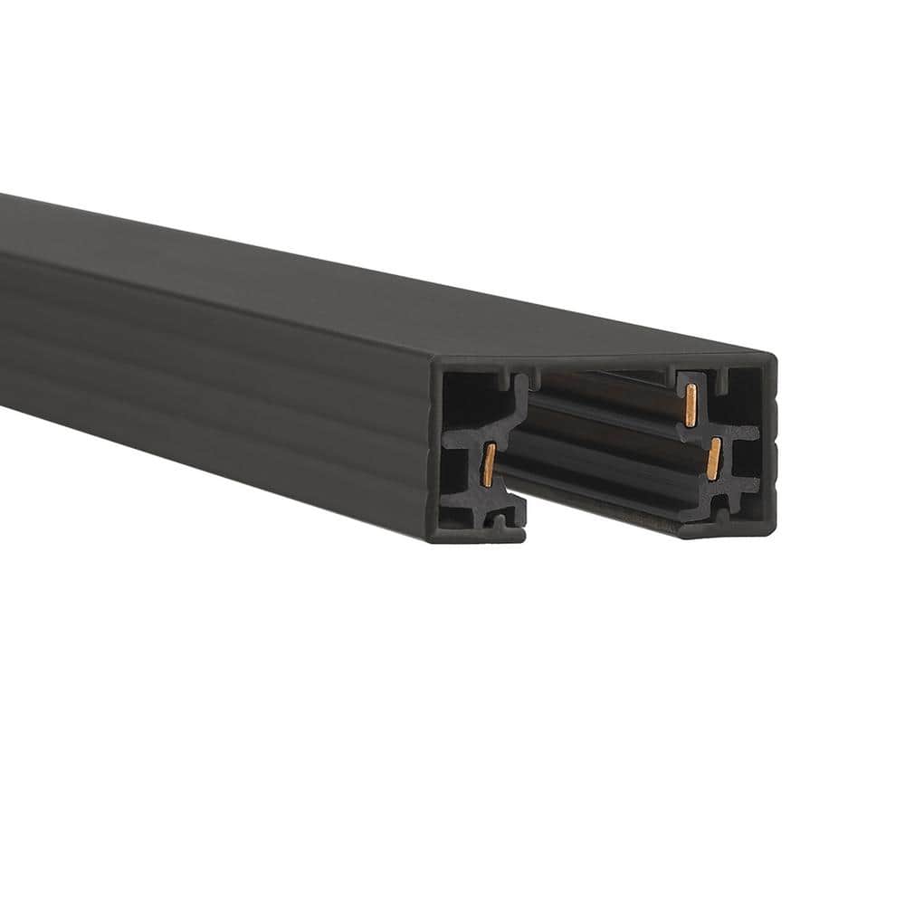 WAC Lighting HTrack 2 ft. 120Volt Black Single Circuit Lighting Fixed Track Lighting Rail with