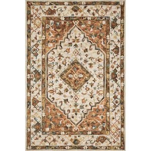 Beatty Ivory/Rust 9 ft. 3 in. x 13 ft. Traditional Oriental 100% Wool Area Rug