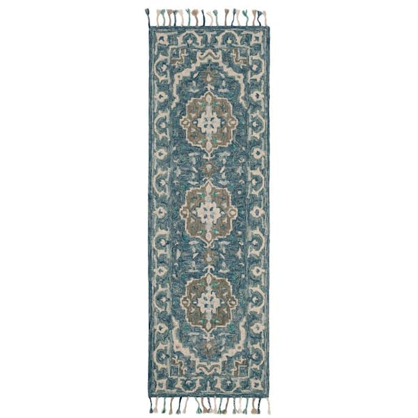 Safavieh Aspen Dark Blue Gray 2 Ft. X 5 Ft. Border Runner Rug Apn230a 