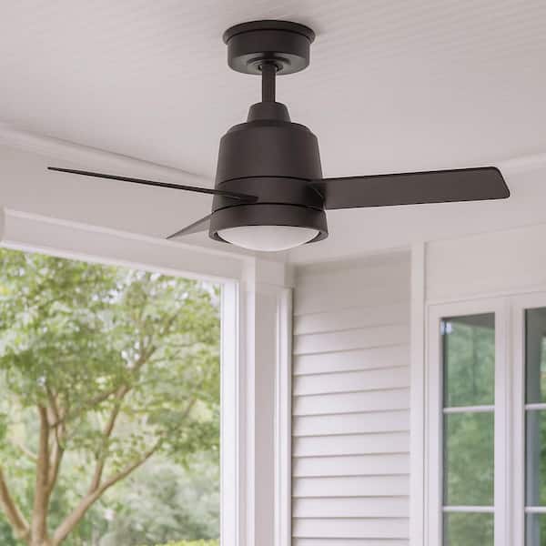 Chet 36.0 in. Indoor/Outdoor Integrated LED Matte Black Ceiling Fan with Remote Control