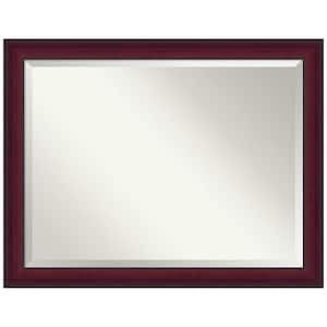 Canterbury Cherry 45.25 in. x 35.25 in. Beveled Casual Rectangle Wood Framed Wall Mirror in Cherry