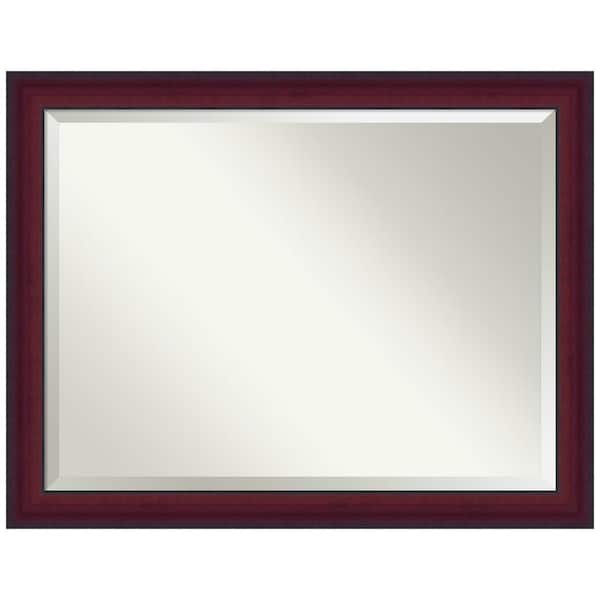Amanti Art Canterbury Cherry 45.25 in. x 35.25 in. Beveled Casual Rectangle Wood Framed Wall Mirror in Cherry