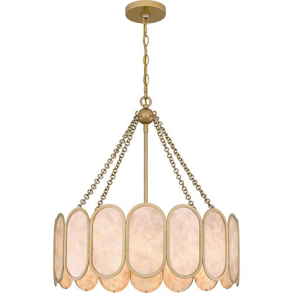 Quoizel Amalia 4 light Light Gold Drum Pendant Light