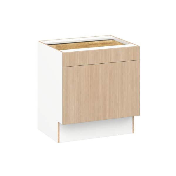 Timberline Mojavi Oak Slab Assembled Accessible ADA Base Cabinet with 1-Drawers (30 in. W x 32.5 in. H x 23.75 in. D)
