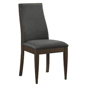 Wes Grey and Dark Walnut Fabric Upholstered Dining Side Chair (Set of 2)