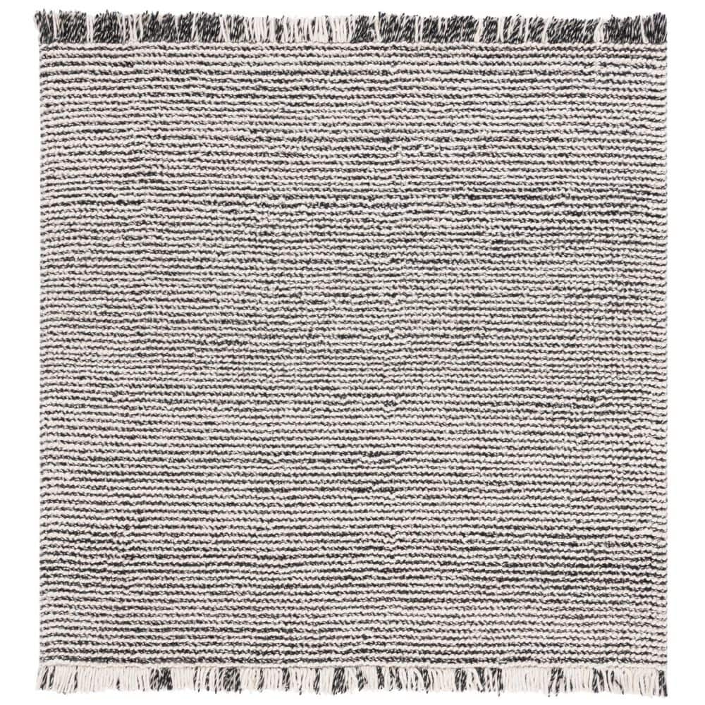 Natura 6 ft. x 6 ft. Black/Ivory Striped Square Area Rug price history on PriceWatchPro