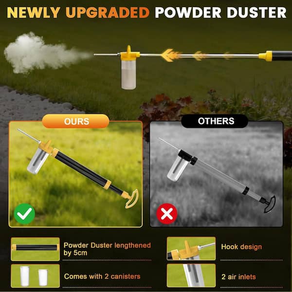 Cordless Diatomaceous Earth Powder Duster Sprayer with 4 ft