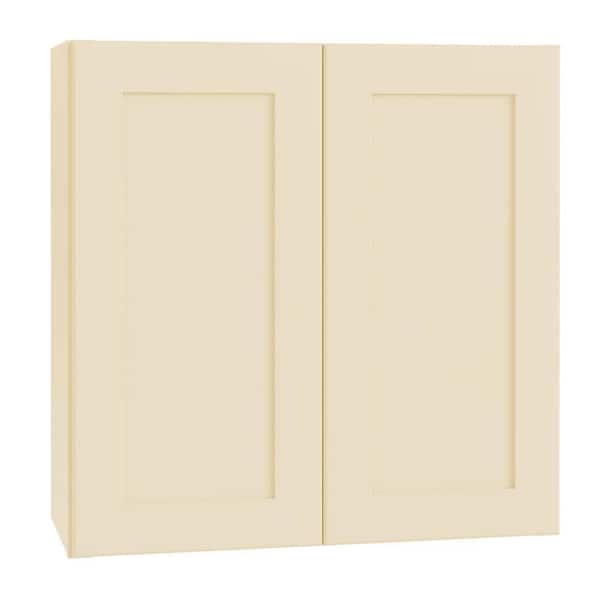 Home Decorators Collection Newport Cream Painted Plywood Shaker Assembled Wall Kitchen Cabinet 3 Shelf Soft Close 36 in W x 12 in D x 36 in H