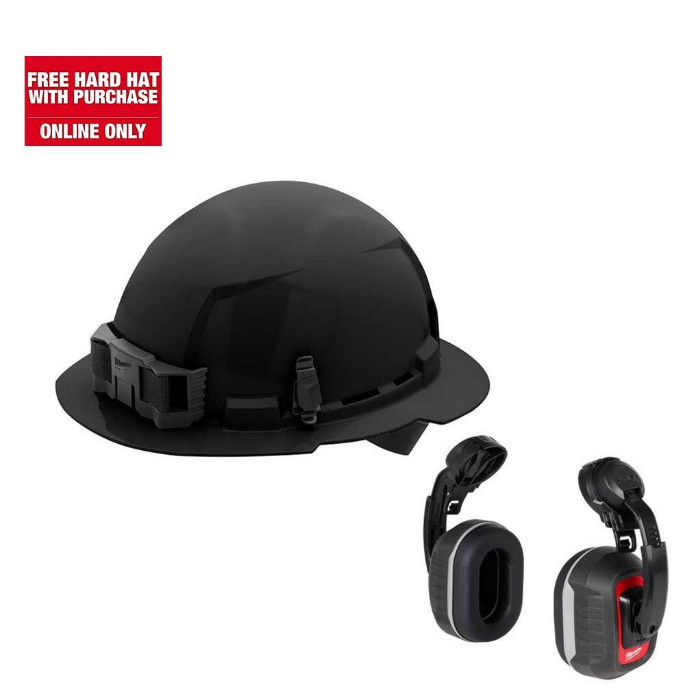 Milwaukee BOLT Black Type 1 Class E Full Brim Non Vented Hard Hat w/4