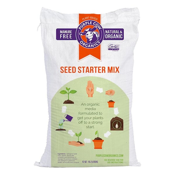 PURPLE COW ORGANICS 12 qt. Bag Natural Seed Starter Mix for Fast Germination