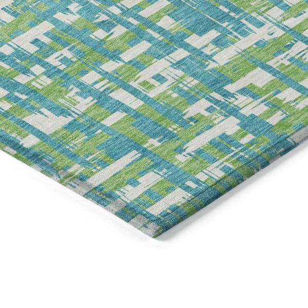 Chantille Machine Washable Indoor/Outdoor Abstract ACN1060 Turquoise 1 ft. 8 in. x 2 ft. 6 in. Area Rug