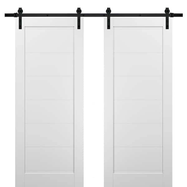 Sartodoors 72 In. X 96 In. 1-Panel White Finished Solid Pine MDF ...