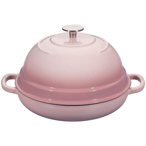 6 qt. Enameled Cast Iron Nonstick Dutch Oven Stock Pot in Pink with Lid for Sourdough Bread Baking, 1 Piece