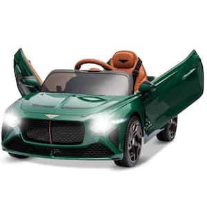 Kids 12V Ride on Car, Patinkin Licensed Bentley Bacalar Car w/Parent Remote Control, 3 Speeds, Scissor Doors, Green