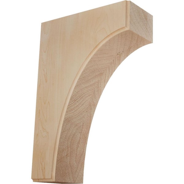 Ekena Millwork 3-1/2 in. x 8 in. x 12 in. Unfinished Maple Clarksville Corbel