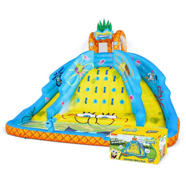 SpongeBob Ultra Climber Inflatable Water Slide with Climbing Wall, 2-Nylon Slides and More