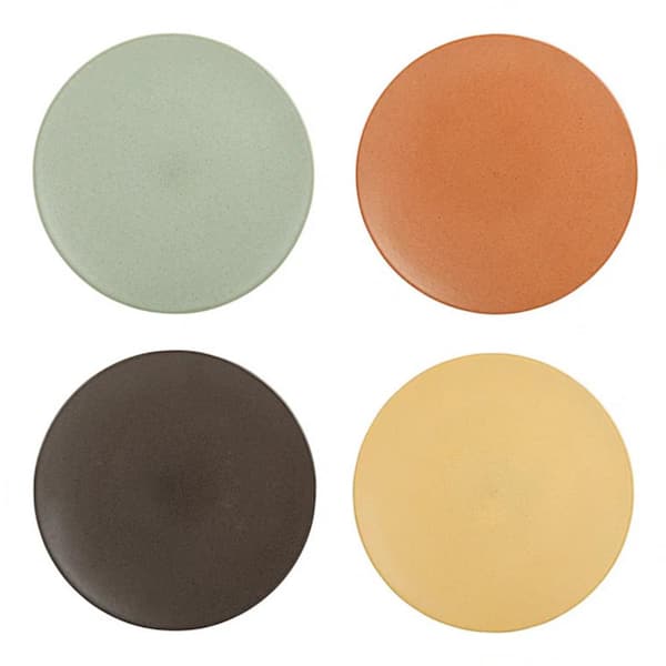 GIBSON ELITE Capetown Assorted Colors 4-Piece 8 in. Stoneware Dessert Plate Set