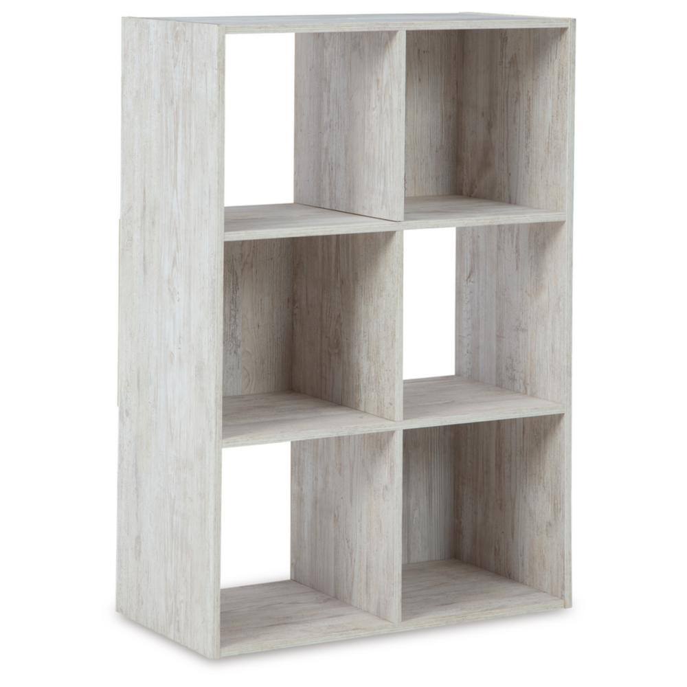 Coastal Chic Whitewashed 6-Cube Organizer with Versatile Storage