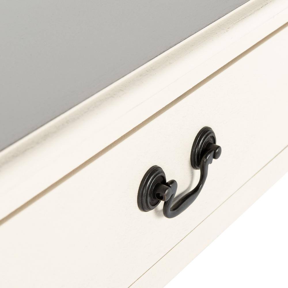 Athena Distressed White Wood 2-Drawer Hallway Table
