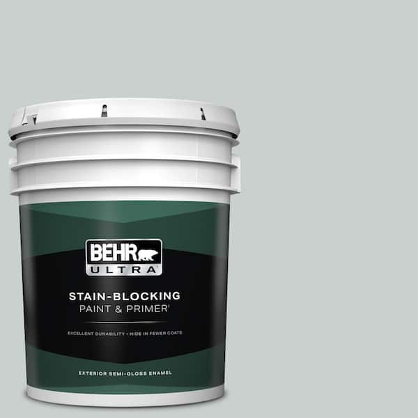 BEHR ULTRA 5 gal. #PPF-17 Foggy Morn Semi-Gloss Enamel Exterior Paint & Primer