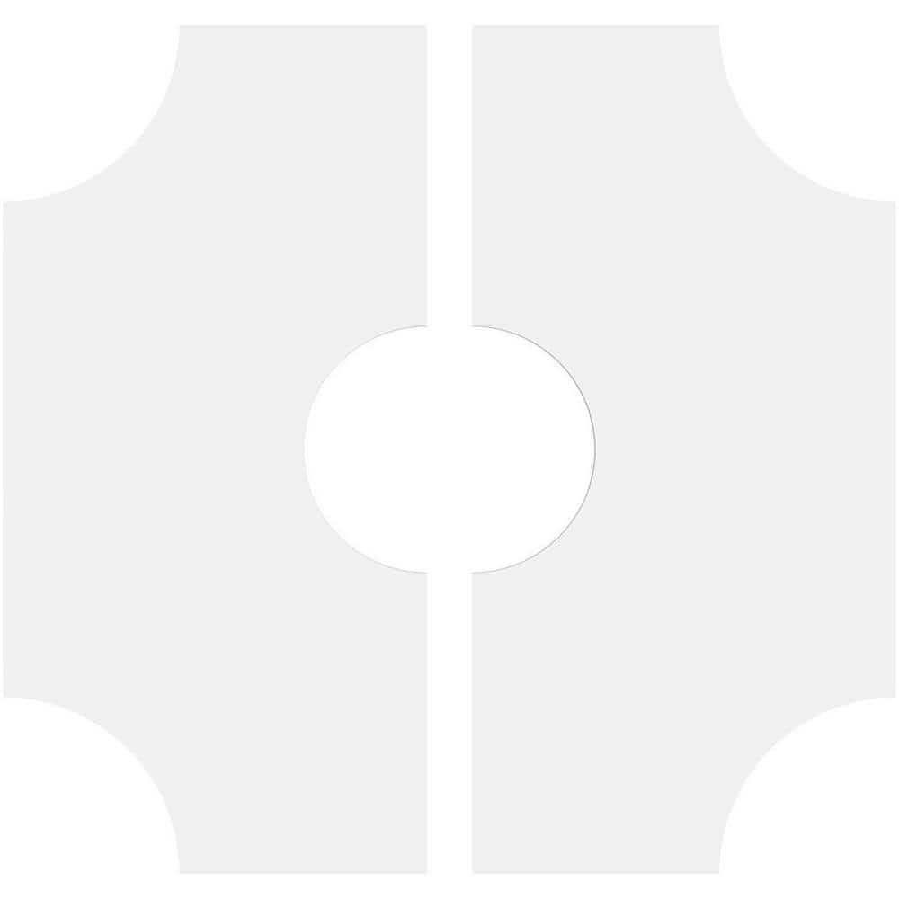 24" White PVC Two-Piece Contemporary Ceiling Medallion