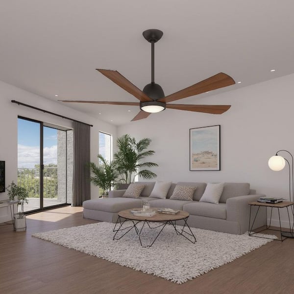 Ventigale 52 in. LED Indoor Oil Rubbed Bronze Ceiling Fan with Remote