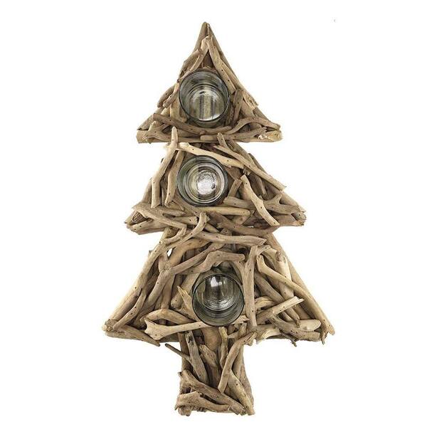 Unbranded 22 in. W Natural Driftwood Tree Candle Holder