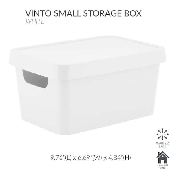 Simplify Small Vinto Storage Box with Lid, White