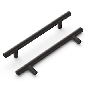 Bar Pulls 5-1/16 in. (128 mm) Brushed Black Nickel Cabinet Pull (10-Pack)