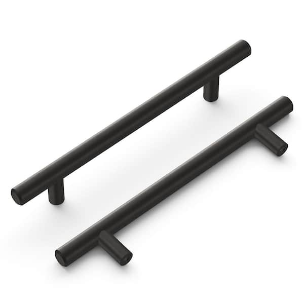 HICKORY HARDWARE Bar Pulls 5-1/16 in. (128 mm) Brushed Black Nickel Cabinet Pull (10-Pack)
