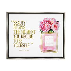 Designer Perfume Watercolor Inspirational by Amanda Greenwood Floater Frame Typography Wall Art Print 17 in. x 21 in.
